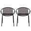Ensemble de 2 chaises de patio d'extérieur empilables avec un design respirant, un style moderne et simple, des pieds en métal et un dossier en plastique-1233045754