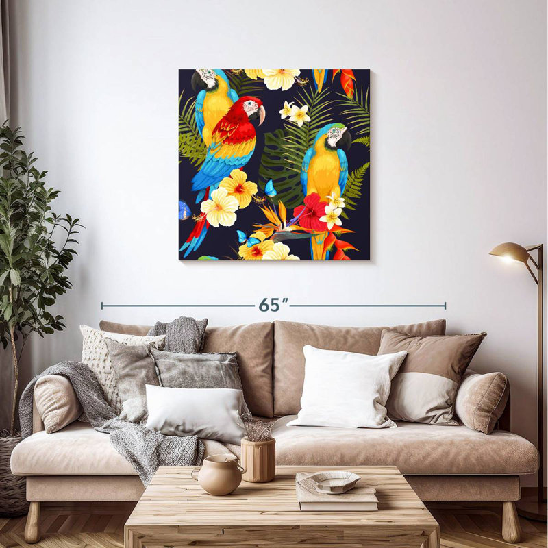 Brampt Macaw Trio, 36" H x 36" W