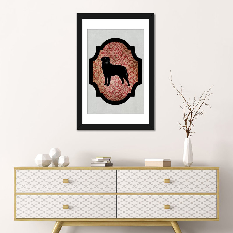 5by5collective «Rottweiler II», impression sur toile tendue, H 24 po x l 16 po x P 1 po, Papier d'art encadré noir, Blanc