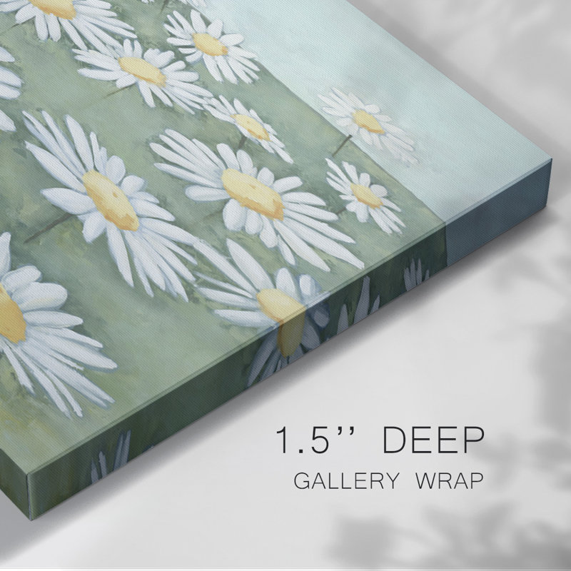 Champ de fleurs sur toile tendue, H 32 po x l 48 po