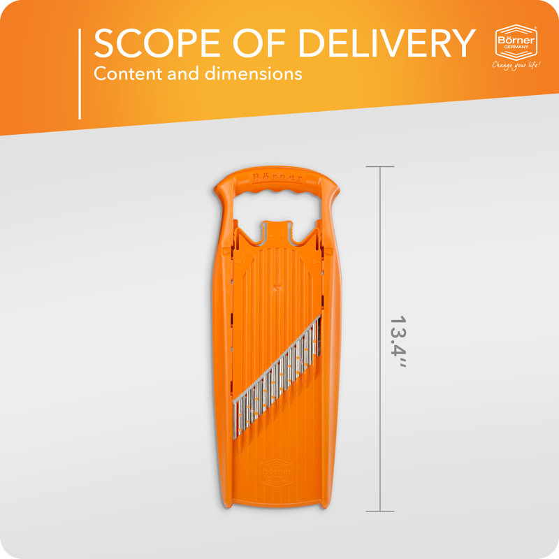 Borner Wave-waffle Power Grater, Orange, Orange