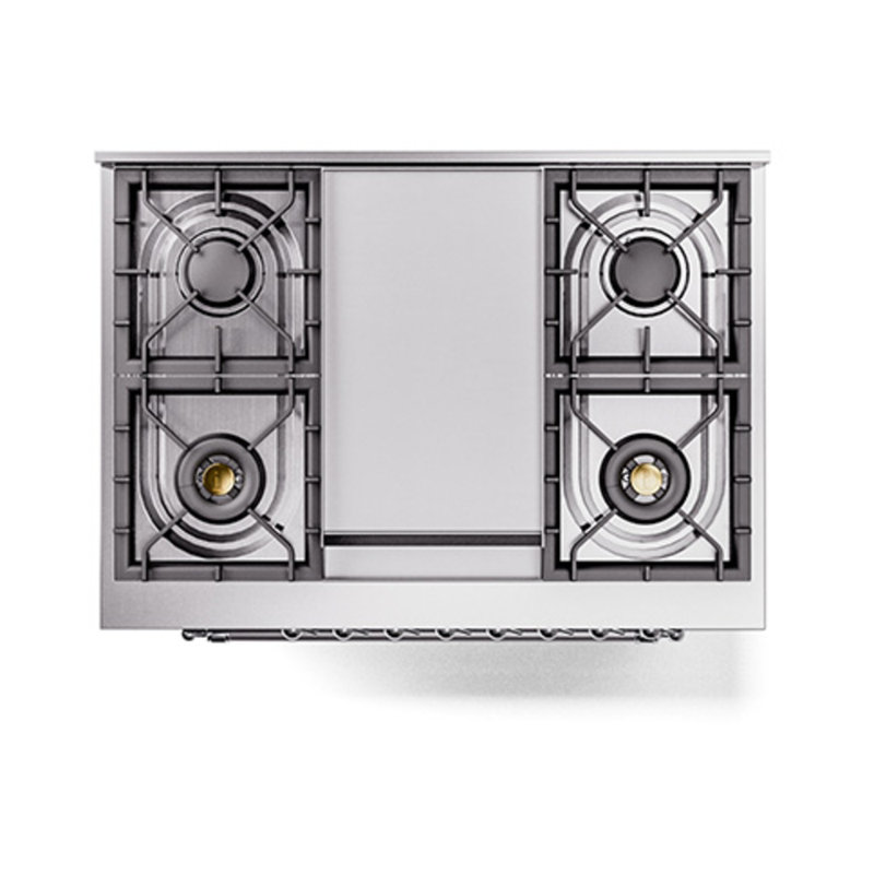 ILVE Nostalgie II Noblesse 36 in Dual Fuel Range, Midnight Blue/Chrome, Liquid Propane