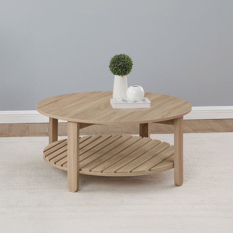 Round Engineered Wood Coffee Table