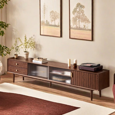 Retro design ten solid wood TV cabinet