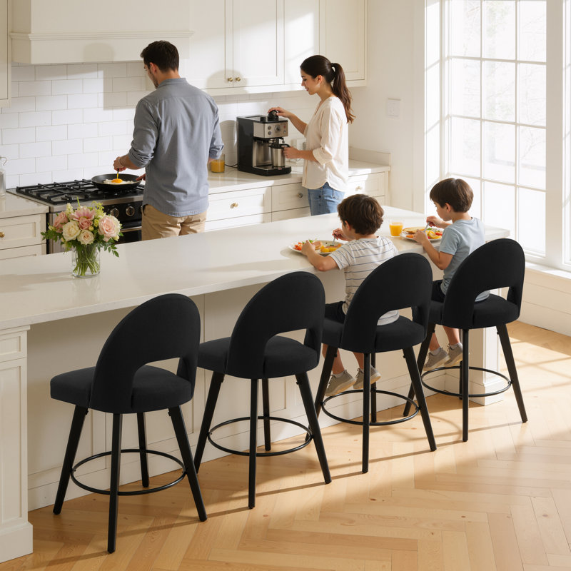 26" Swivel Counter & Bar Stool, Black