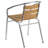 Chrisoula Modern Aluminum Slat Back Stacking Patio Chairs-1056217184