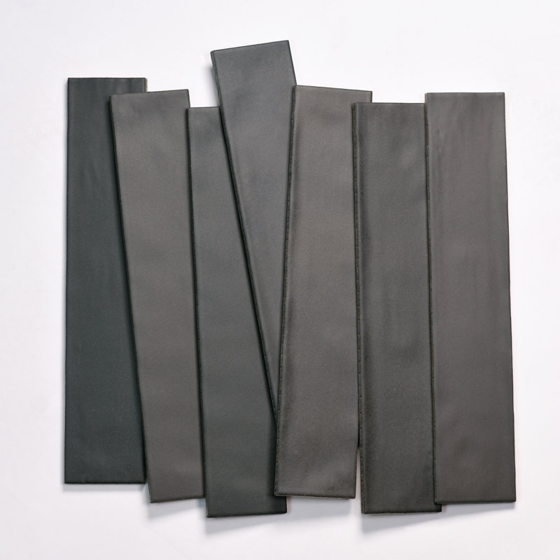 Celine 2.5" x 12" Porcelain Subway Wall & Floor Tile, Black