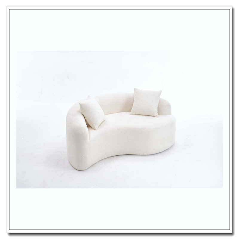 Canapé modulaire courbé en chenille, Blanc
