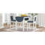 Ensemble de table de salle à manger à hauteur de comptoir en bois 3 pièces avec 2 chaises rembourrées pour une petite place-133403909-133403908-133403904-133403906