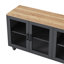 Armoire de salon pour téléviseur de 70 po, noyer noir et foncé, 2 tablettes réglables, tablette de style contemporain, spacieuse-1364945636