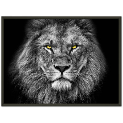 Tête de lion, reproduction d'art animalier, impression sur toile Portrait de lion majestueux, œuvre d'art de la jungle safari