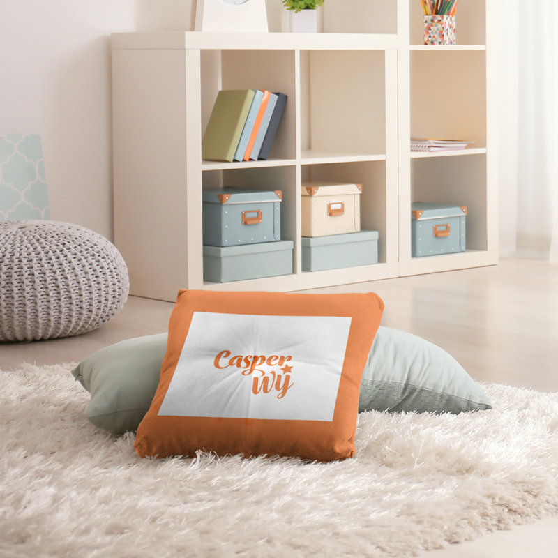 Coussin de plancher touffeté, 30 po x 30 po, Orange, Casper