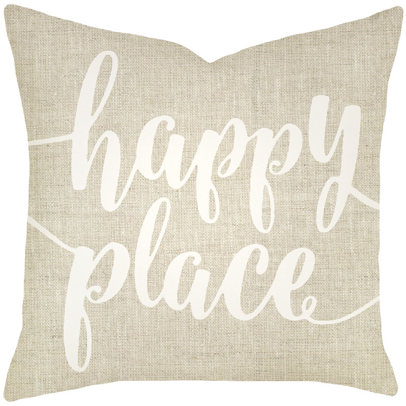 Cotton Throw Pillow, 16" H x 16" W x 6" D, Beige