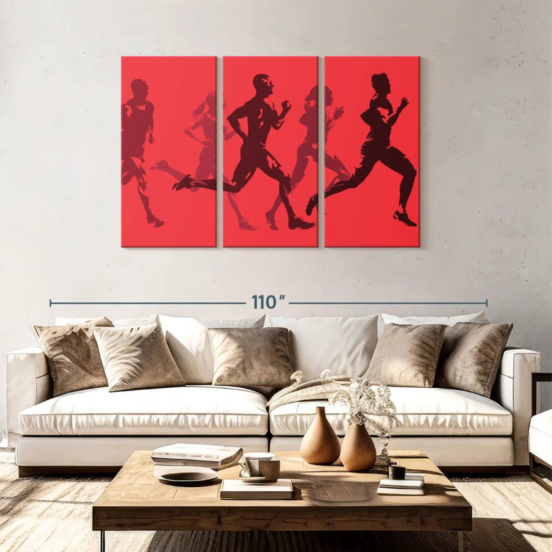 Sireci Red Runners, 48" H x 74" W