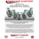 4 Piece Thermoplastic Rubber Caster Set with Roller Bearing 2 Swivel Lock 2 Rigid
