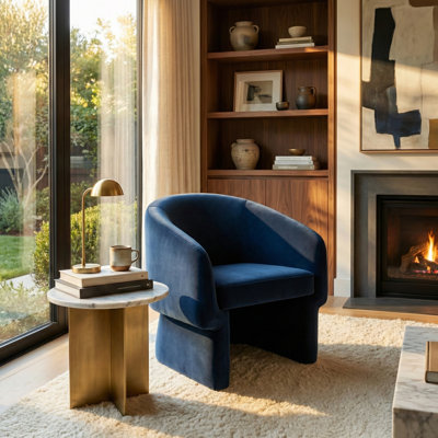 Fauteuil demi-tonneau rembourré Mia