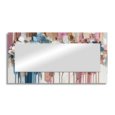 Rhythmic Drizzle Liquid Ink Flowers II - Floral Mirror Wall Decor - Printed On Metal