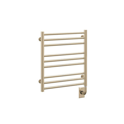 19.5"x23" Sorano Wall Mounted Electric Towel Warmer Modern Heated Towel Rack - Satin Brass, Includes Programmable Smart Switch, Lifetime Warranty