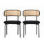 Velvet Upholstered Metal Armchair in Black