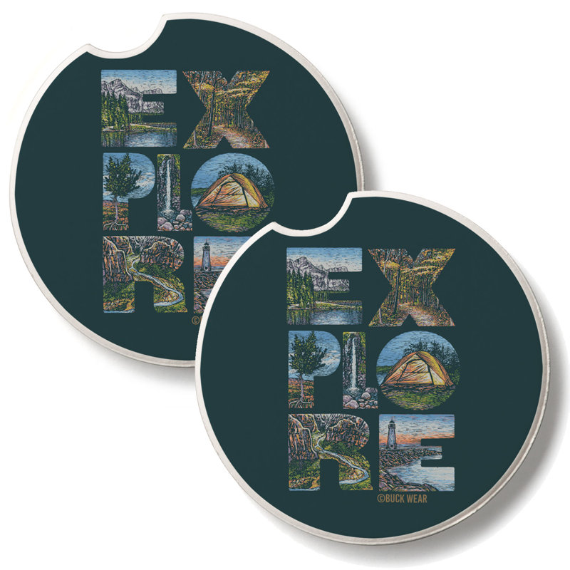 Ensemble de 2 sous-verres en pierre Exploration