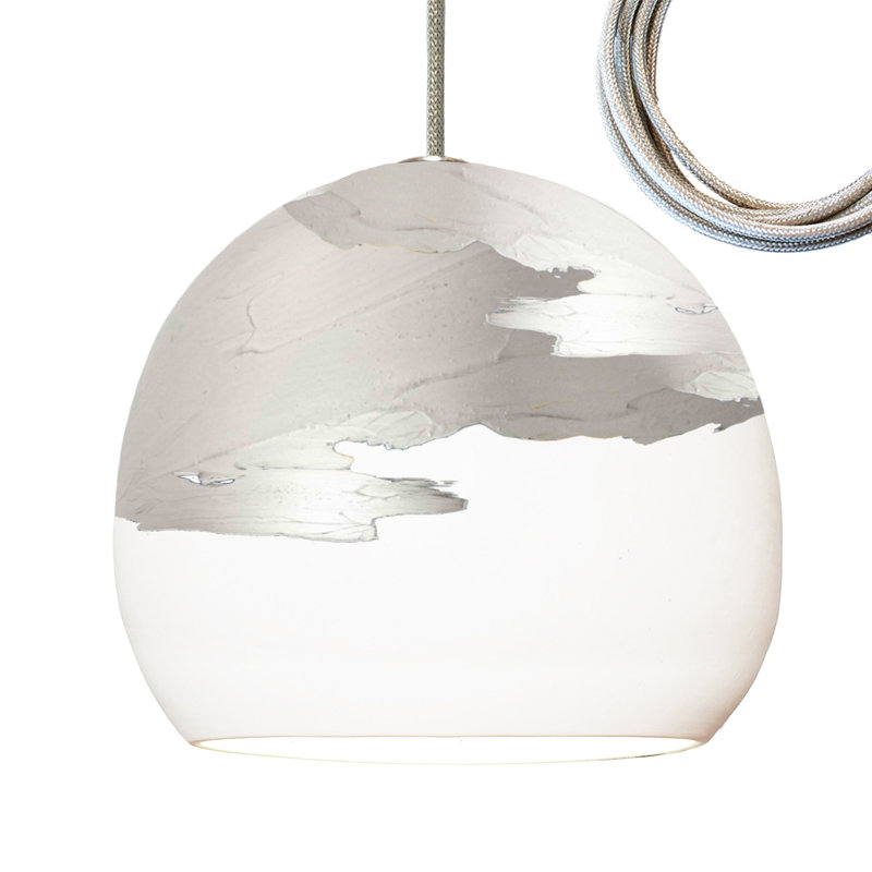 Ombre 1 - Light Pendant, Nickel, Matte White/Silver, Yes