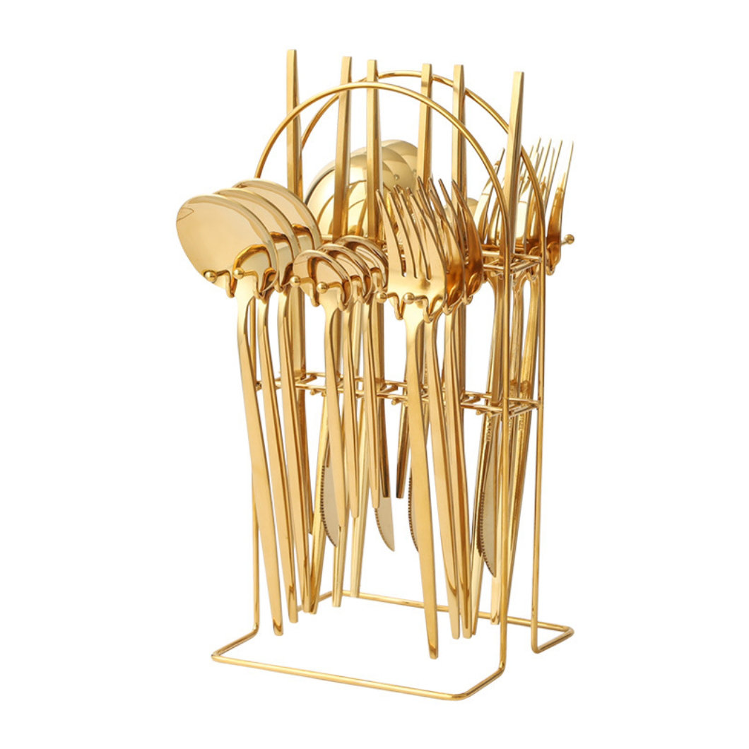 Mercer41 Draylan Silverware Set, 24 Piece Stainless Steel Cutlery