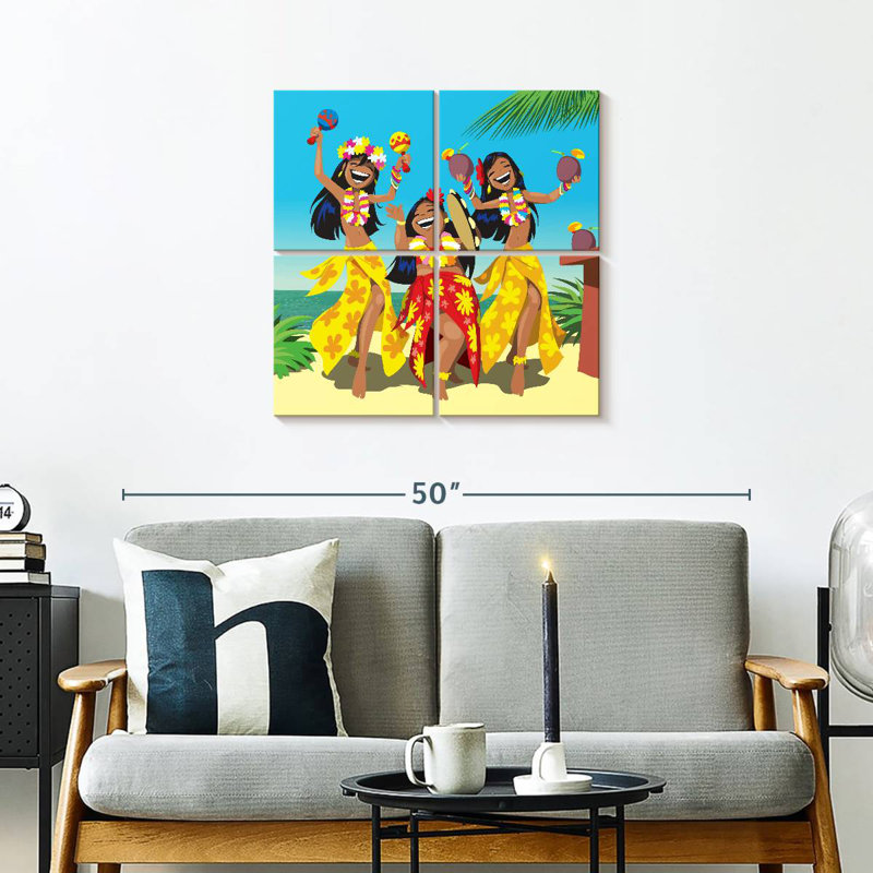 Enn Hawaiian Hula Dancers, H 26 po x l 26 po