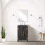 Meuble-lavabo simple en chêne noir 20 po Largeur, miroir de 18 po, comptoir en acrylique, fermeture en douceur et capacité de rangement avec le dessus et le compartiment