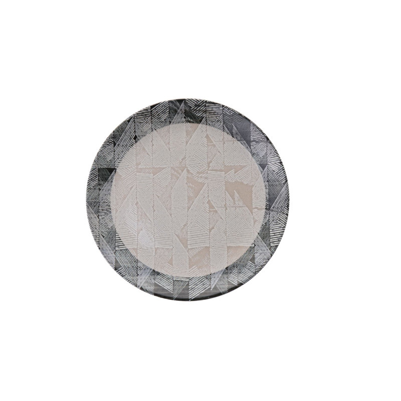 Elegant 6-Piece Service Plate Set, 10.0 x 10.0 x 1.0 Inches, 100% Ceramic, Dishwasher & Microwave Safe | Stylish Grey, Black & Beige Colors | Perfect for Entertaining & Everyday Use, Durable & Chic Design