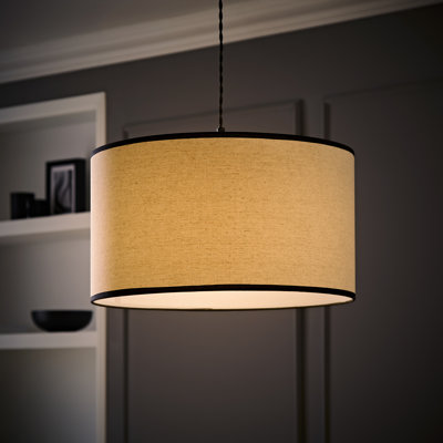 25cm H Linen Blend Drum Lamp Shade ( Slip-On )