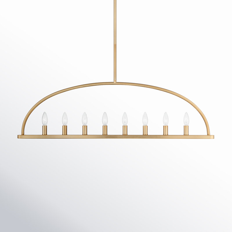 8 - Light Lantern Geometric Chandelier, Gold