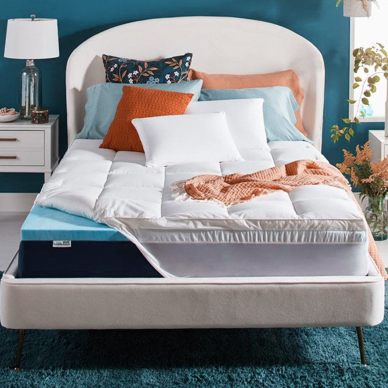Dual Layer 4 Inch Enhanced Support Memory Foam Mattress Topper,medium Support, 2 Inch Cooling Gel Memory Foam Plus 2 Inch Pillow Top Cover