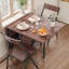 Ensemble table et chaises pliantes 5 pièces pour 4 personnes, gain de place : table à abattants, 4 chaises pliantes, étagère de rangement, roulettes verrouillables, structure en acier robuste et compacte – Noyer-932100676-932100677