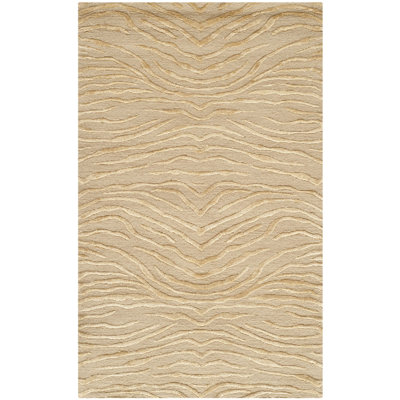 Tapis sable / laine noué à la main