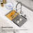 33'' L x 22" W Drop-In Single Bowl Quartz Stone Kitchen Sink Top-mount Single Bowl Granite Composite Sink  with Accessories-101363650
