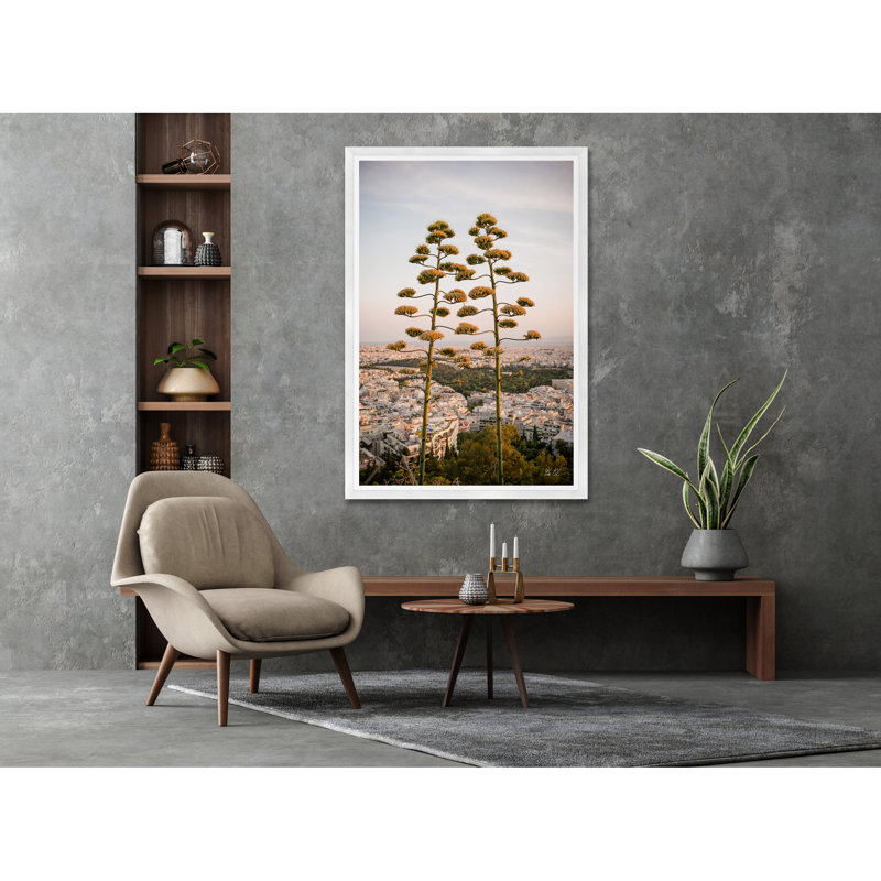 Agave sur les hauteurs d'Athènes II, H 54,75 po x l 37,5 po x P 1,5 po, Blanc