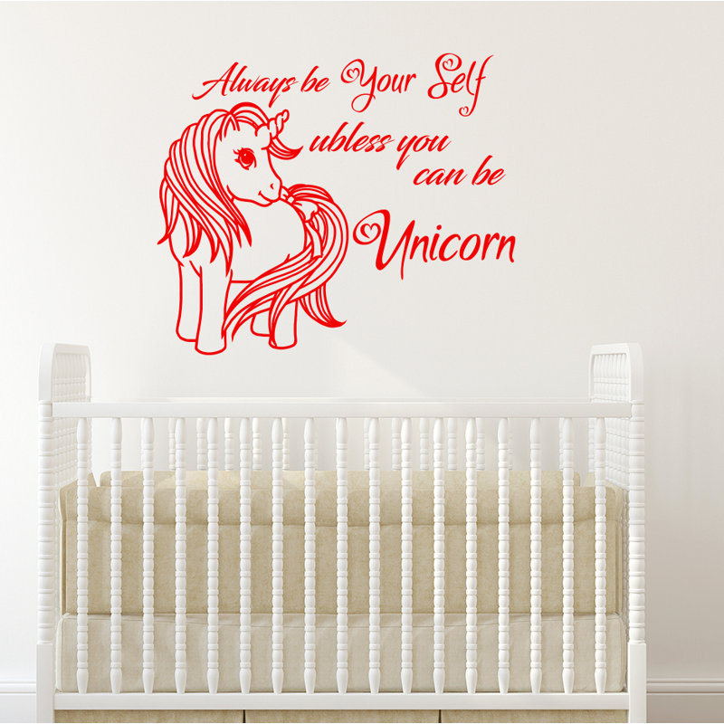 Décalcomanie murale chambre de bébé licorne, Bourgogne