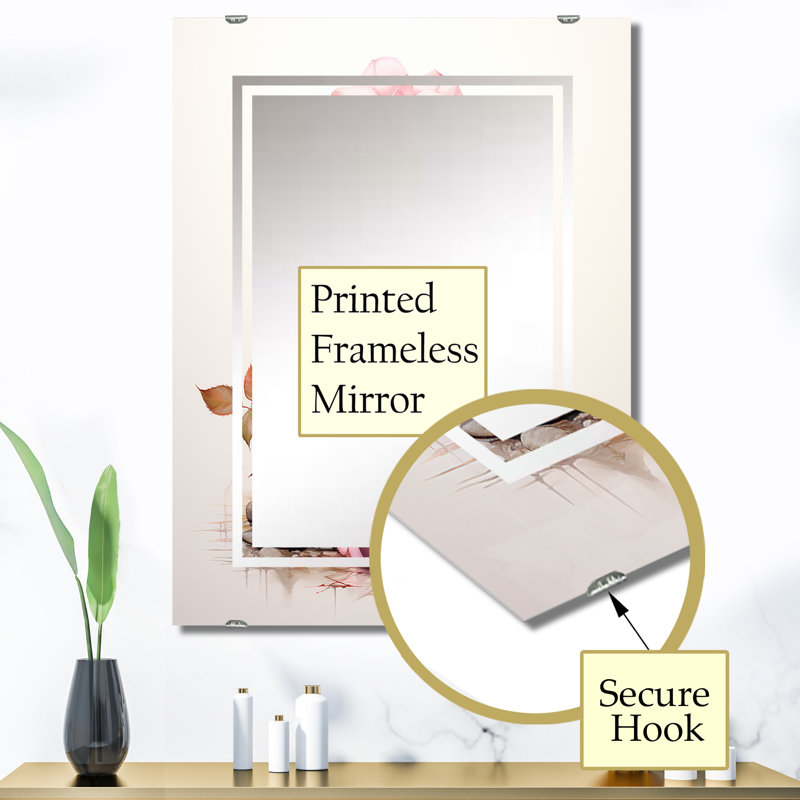 Brandel - Miroir mural rose MIR141703, 40 po x 30 po