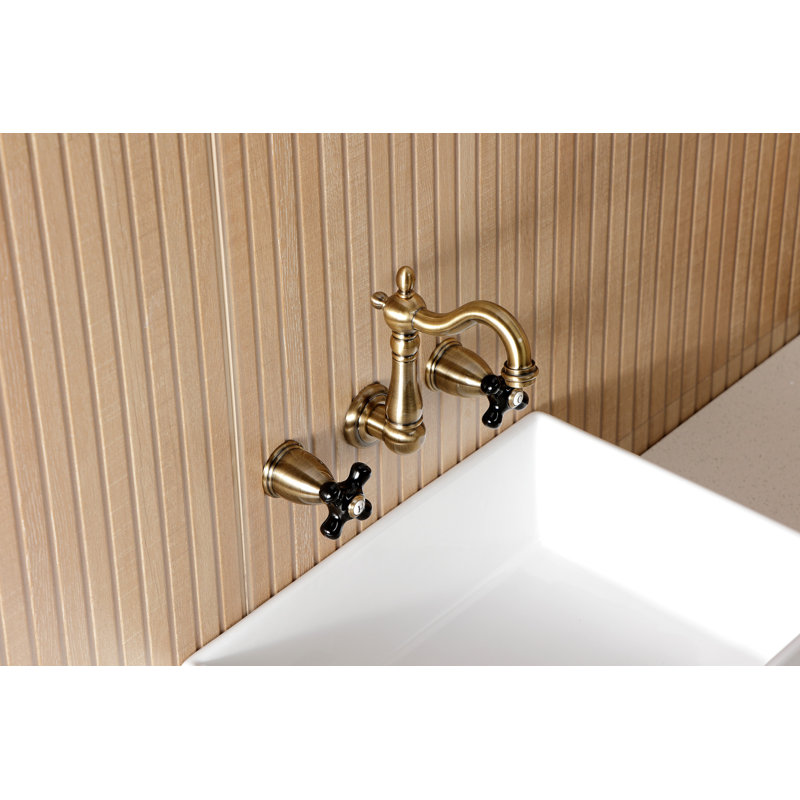 Kingston Brass Duchess Two-Handle Wall Mount Bathroom Faucet, Antique Brass