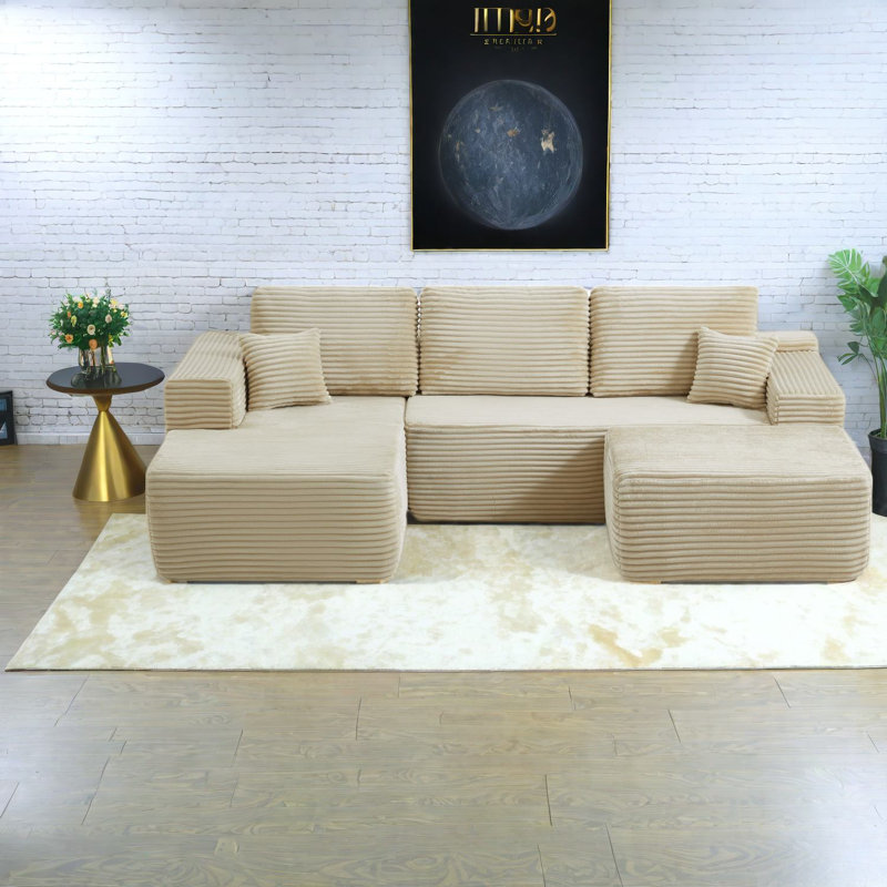 Modulaires spacieux et modernes, revêtement en tissu moelleux, confort de salon confortable