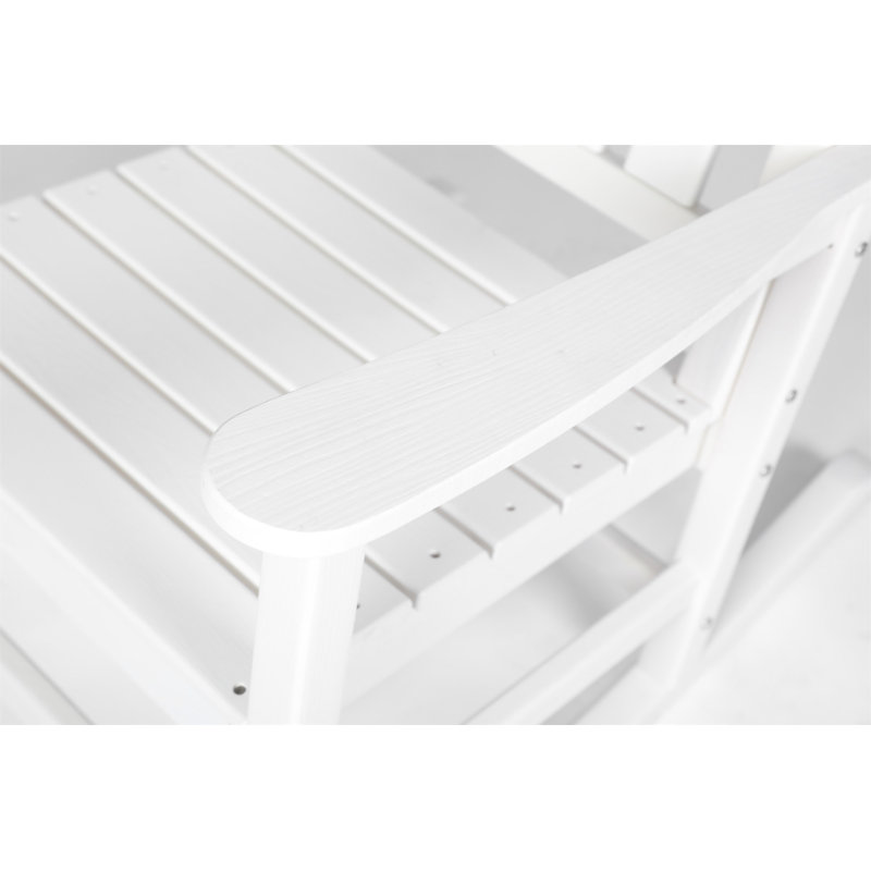 Chaise berçante surdimensionnée à texture de bois (excluant la table), Blanc