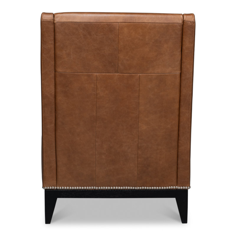 Brandy Armchair, Dark Brown Genuine Leather