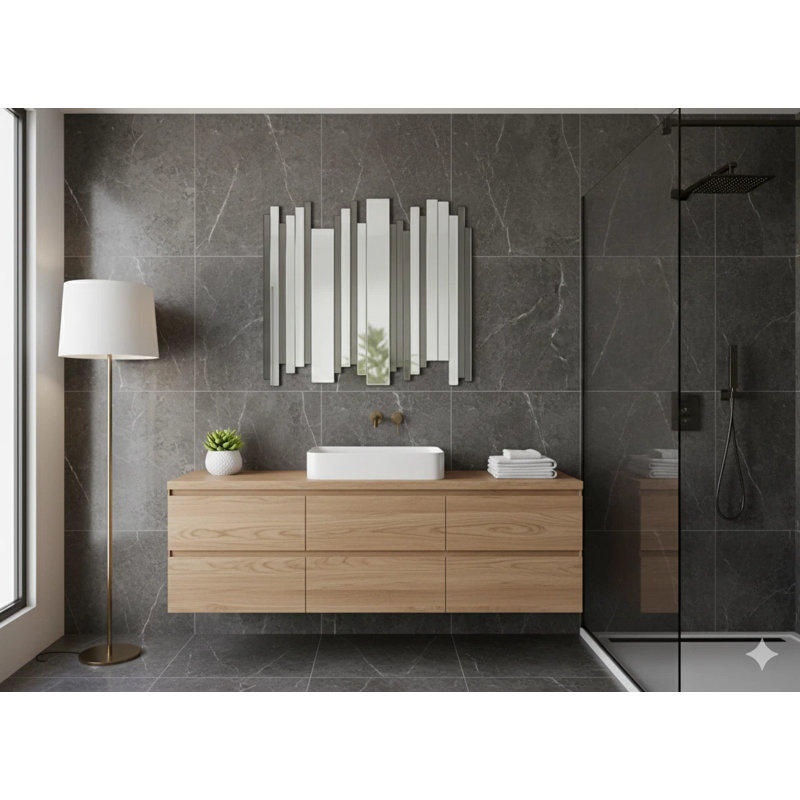35"x27" Full-length Mirror Bedroom Mirror Wall Bathroom Mirror Frameless Mirror
