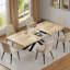 Table de salle à manger extensible 62 "à 78" pour 6-8 personnes, table de salle à manger rectangulaire en panneau de fibres à densité moyenne