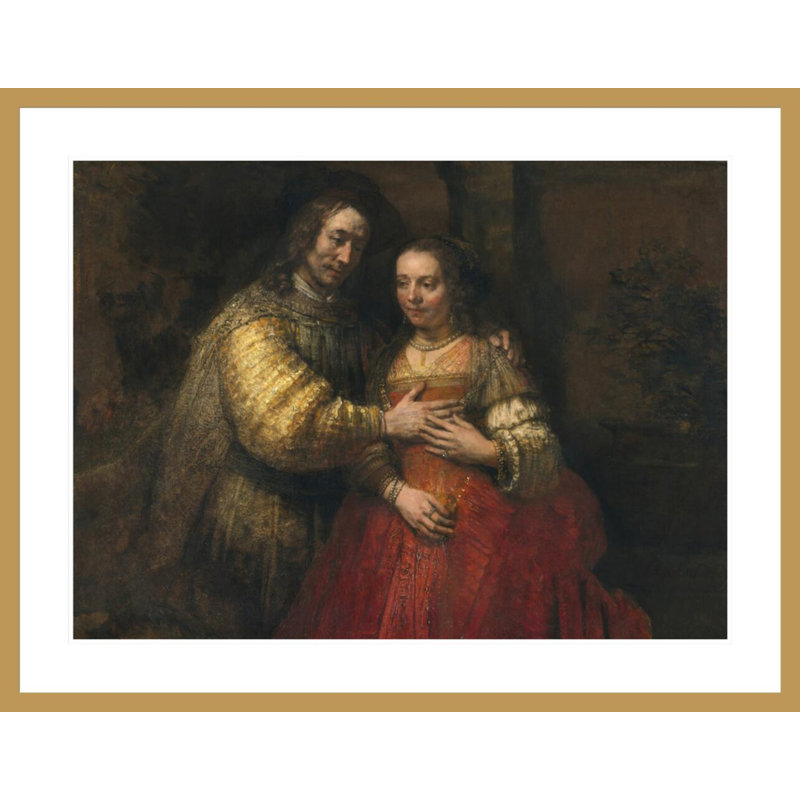La fiancée juive par Rembrandt van Rijn - Estampe numérique encadrée, H 32,36 po x l 41,5 po