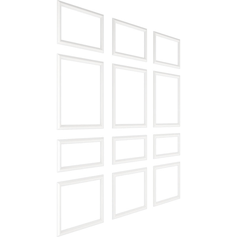 Adjustable White Polyurethane Full Wall Wainscot Paneling Kit