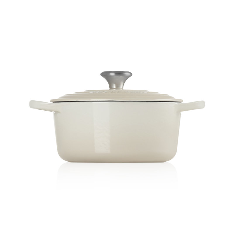 Le Creuset Cast Iron Round Casserole, 26cm / 5.3L, Meringue