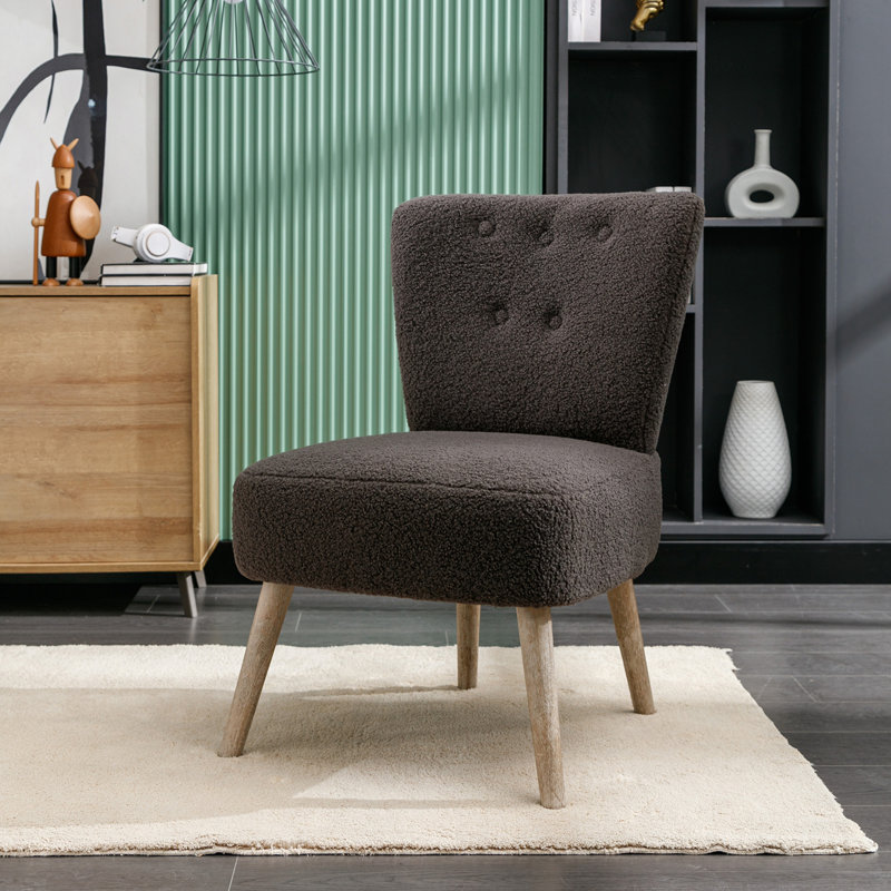 Chaise d'appoint Janetzi, Laine gris foncé