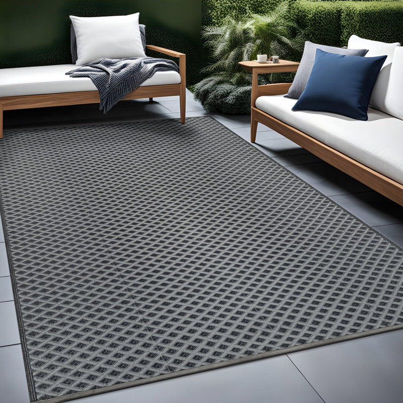 Tapis extérieur diamant, Rectangle 8' x 10', Gray