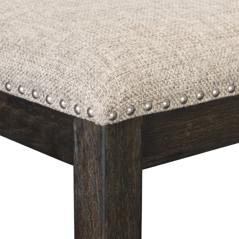 De 2 chaises d'appoint de salle à manger brun rustique, placage de chêne, revêtement en tissu, 24,91 po Profondeur du produit: chaises 2, structure en bois, poids de 48 lb
